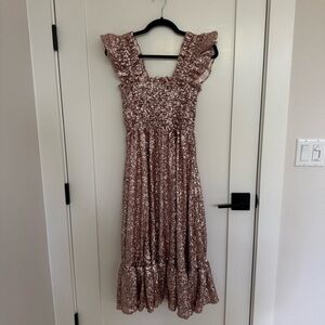 Hill House Ellie Rose Gold Sequin Nap Dress